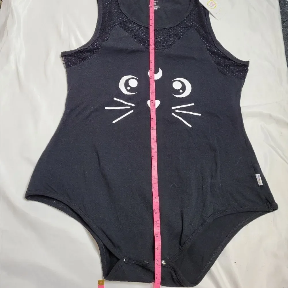 NEW LittleForBig black cat Luna‎ one piece romper bodysuit cosplay 4X